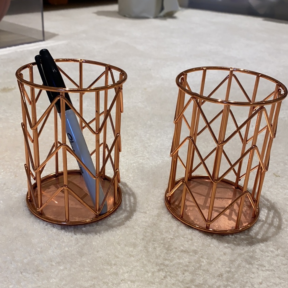 Rose Gold Colored Pencil Holder- 2pcs